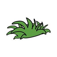 Grass and flower icon. Simple illustration of grass and flower icon for web. Silhouette meadow natural and plant design elements vector