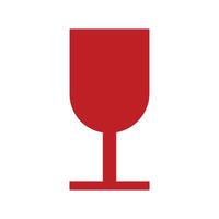 red glass icon symbolizing glassware. Symbol of fragile stuff, fragile label on the shipping box. warning not to slam vector