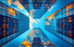 Skyscrapers from low angle view photo