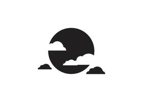 Sun and cloud icon design template isolated vector