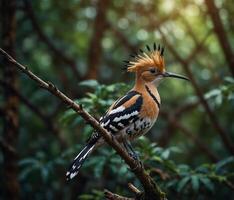 Sparrow, Eagle, Hawk, Owl, Pigeon, Crow, Robin, Parrot, Penguin, Flamingo, Swan, Hummingbird, Peacock, Woodpecker, Seagull, Toucan, Canary, Finch, Peli sitting on a branch in the natural green forest photo