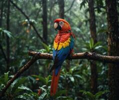 Sparrow, Eagle, Hawk, Owl, Pigeon, Crow, Robin, Parrot, Penguin, Flamingo, Swan, Hummingbird, Peacock, Woodpecker, Seagull, Toucan, Canary, Finch, Peli sitting on a branch in the natural green forest photo
