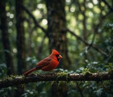 gorrión, águila, halcón, búho, paloma, cuervo, Robin, loro, pingüino, flamenco, cisne, colibrí, pavo real, pájaro carpintero, Gaviota, tucán, canario, pinzón, peli sentado en un rama en el natural verde bosque foto