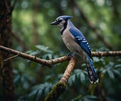 Sparrow, Eagle, Hawk, Owl, Pigeon, Crow, Robin, Parrot, Penguin, Flamingo, Swan, Hummingbird, Peacock, Woodpecker, Seagull, Toucan, Canary, Finch, Peli sitting on a branch in the natural green forest photo