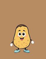 a cartoon potato character with a smile on its face vector