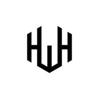 initial HW, hexagon modern abstract element icon logo design. vector