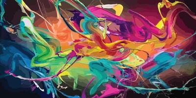 Abstract painting rainbow color. Abstract paintbrush multi color background, for background design, leaflet, brochure, banner. vector