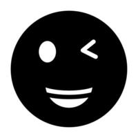 Wink Smile icon for illustration, web, app, infographic, etc vector
