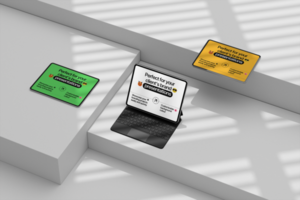 Multiple tablet mockup with shadow and minimal background psd
