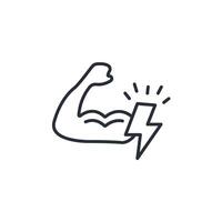 Strong icon. .Editable stroke.linear style sign for use web design,logo.Symbol illustration. vector