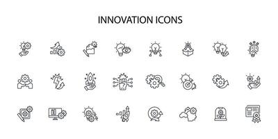 Innovation icon set..Editable stroke.linear style sign for use web design,logo.Symbol illustration. vector