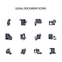 Legal document icon set..Editable stroke.linear style sign for use web design,logo.Symbol illustration. vector