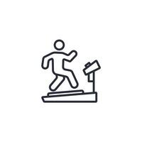 treadmill icon. .Editable stroke.linear style sign for use web design,logo.Symbol illustration. vector