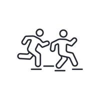 run icon. .Editable stroke.linear style sign for use web design,logo.Symbol illustration. vector