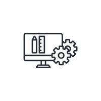 Design thinking icon. .Editable stroke.linear style sign for use web design,logo.Symbol illustration. vector