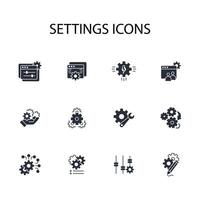 Settings icon set..Editable stroke.linear style sign for use web design,logo.Symbol illustration. vector