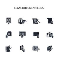 Legal document icon set..Editable stroke.linear style sign for use web design,logo.Symbol illustration. vector