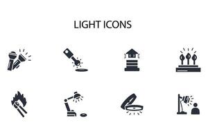 Light icon set..Editable stroke.linear style sign for use web design,logo.Symbol illustration. vector