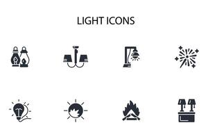 Light icon set..Editable stroke.linear style sign for use web design,logo.Symbol illustration. vector