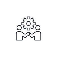 teamwork icon. .Editable stroke.linear style sign for use web design,logo.Symbol illustration. vector