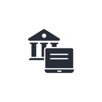 online academy icon. .Editable stroke.linear style sign for use web design,logo.Symbol illustration. vector
