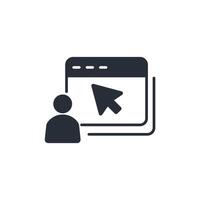 online class icon. .Editable stroke.linear style sign for use web design,logo.Symbol illustration. vector