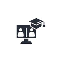 metting online icon. .Editable stroke.linear style sign for use web design,logo.Symbol illustration. vector