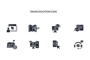 Online education icon set..Editable stroke.linear style sign for use web design,logo.Symbol illustration. vector
