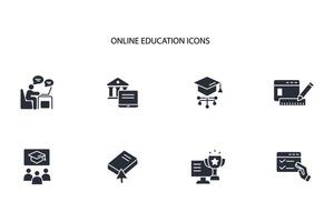Online education icon set..Editable stroke.linear style sign for use web design,logo.Symbol illustration. vector