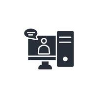 mentor online icon. .Editable stroke.linear style sign for use web design,logo.Symbol illustration. vector