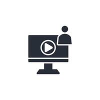 audio course icon. .Editable stroke.linear style sign for use web design,logo.Symbol illustration. vector