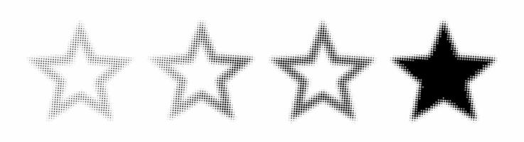 Halftone STARS icon set on white background. vector