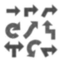 Halftone arrows. Dot arrows for design element vector