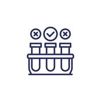 lab test line icon with test tubes vector