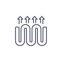 underfloor heating line icon with a pipe vector