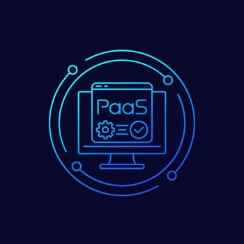 Paas, Platform as a Service icon, linear design vector