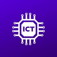 ICT icon for web vector