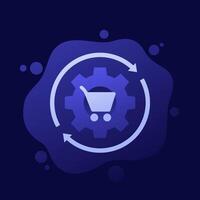 order processing, e-commerce icon, design vector