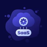 SaaS platform icon with a cloud, design vector
