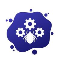 Debugging or testing icon with a bug, vector