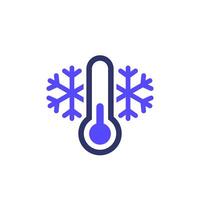 Cold temperature icon with a thermometer vector