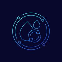 reuse water icon, linear design vector