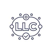 LLC line icon, Limited Liability Company vector
