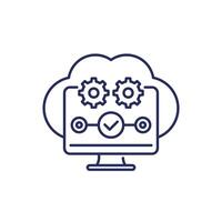 cloud computing, saas line icon vector