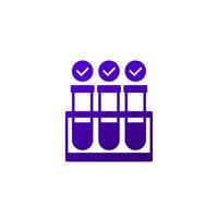 lab test icon with test tubes vector