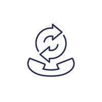 request call, callback line icon with a phone vector