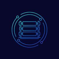 loom machine icon, linear design vector