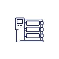 textile production line icon with a loom machine vector