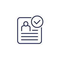 personal data check line icon vector