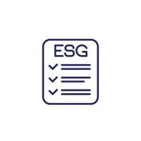 ESG icon with checklist, line vector